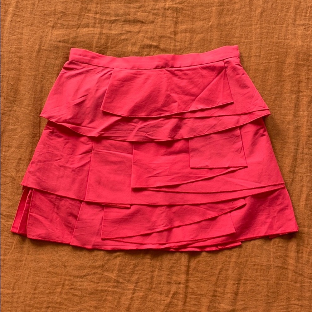 BCBGMaxAzria coral tiered miniskirt
